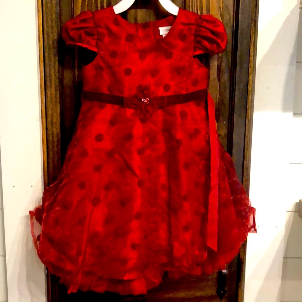 Deep Red/Burgundy Youngland dress with toile and velvet